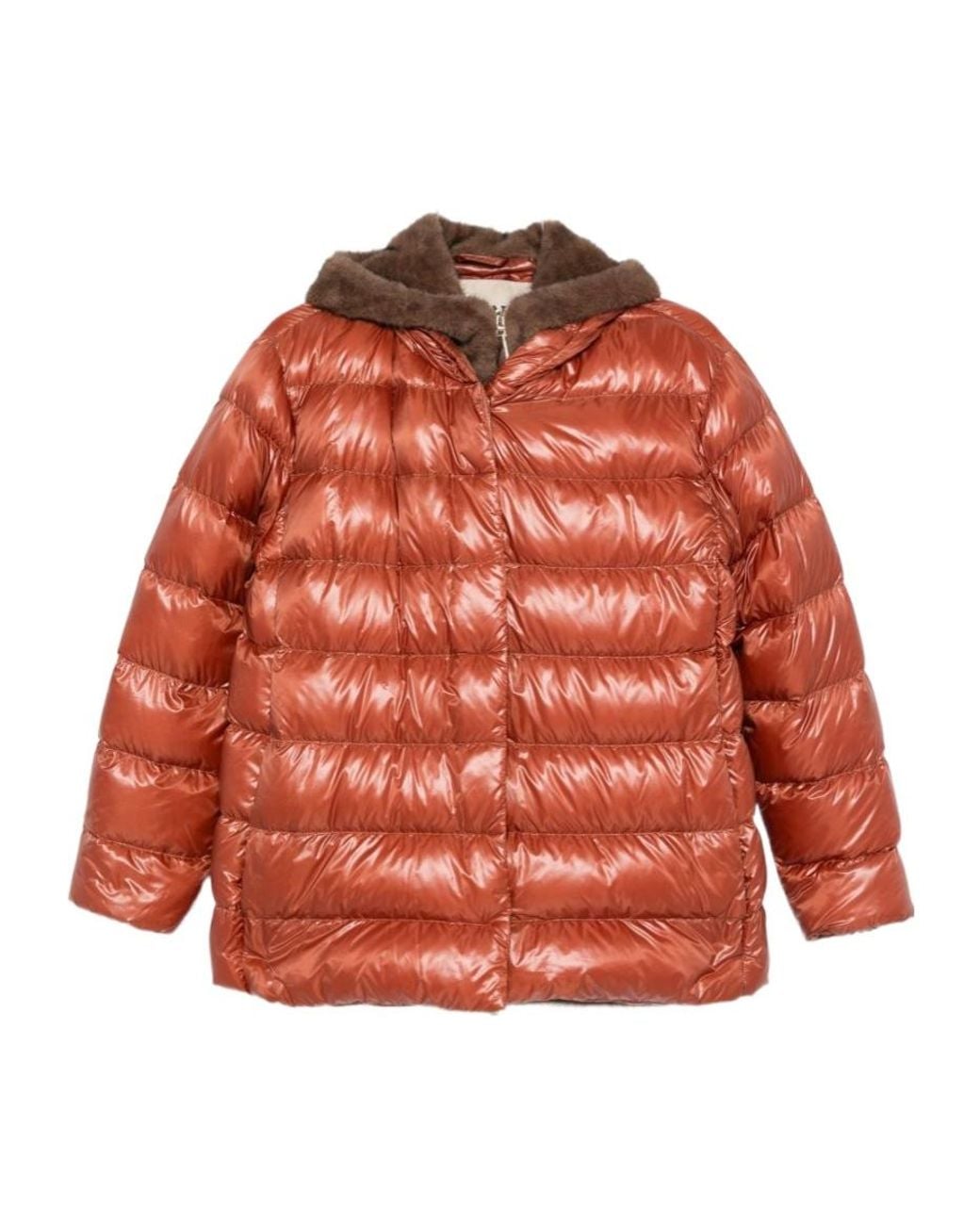 Herno Red Ultralight Hooded Puffer Coat