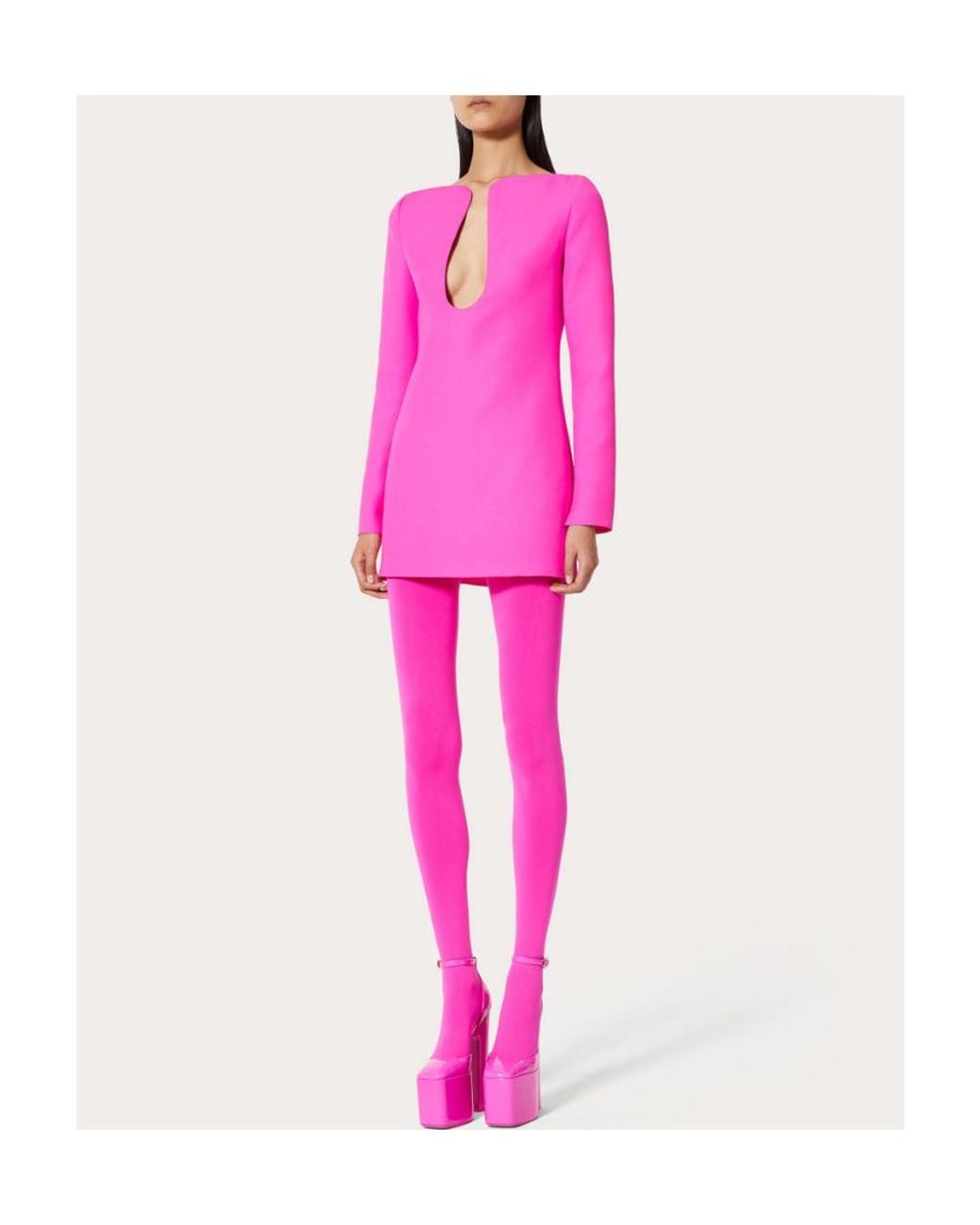 Valentino Pink U-Neck Mini Dress
