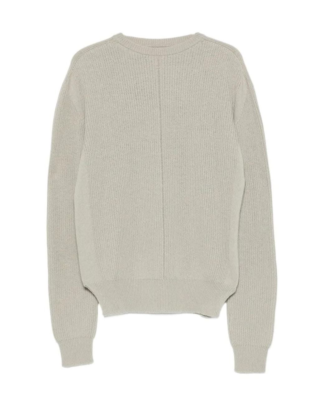 Rick Owens Gray Long-Sleeved Knit Top for men