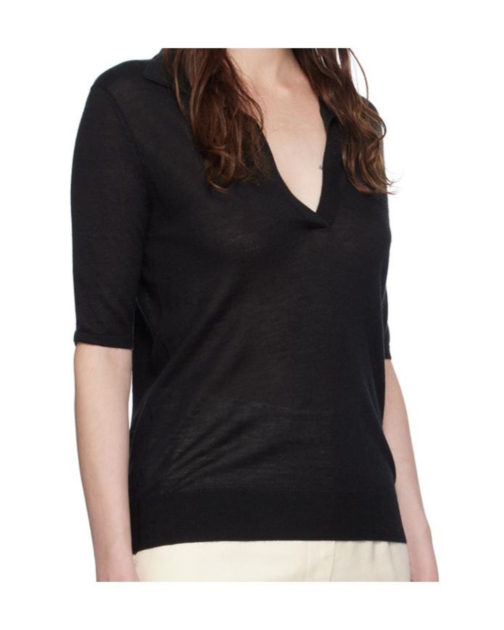 Gabriela Hearst Black Frank Polo Top