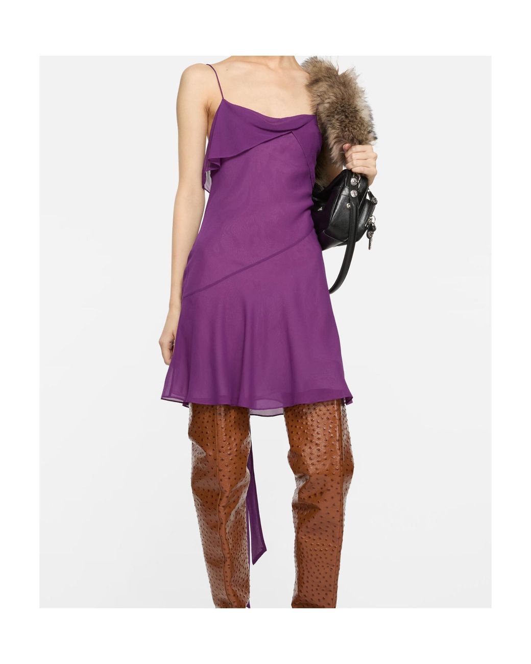 Acne Purple Silk Dress
