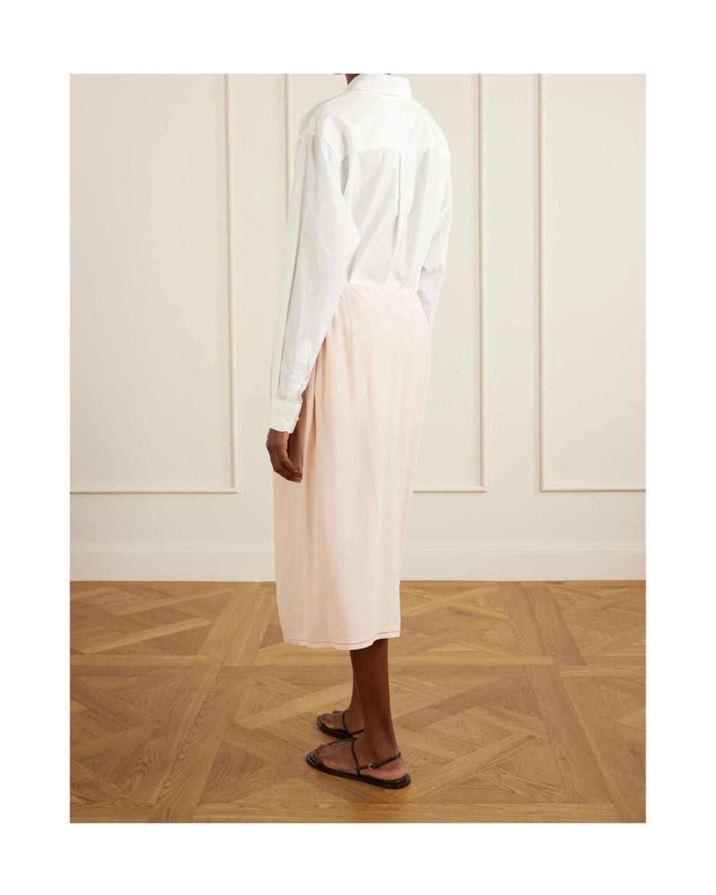 Totême Natural Drawstring-Waist Midi Skirt