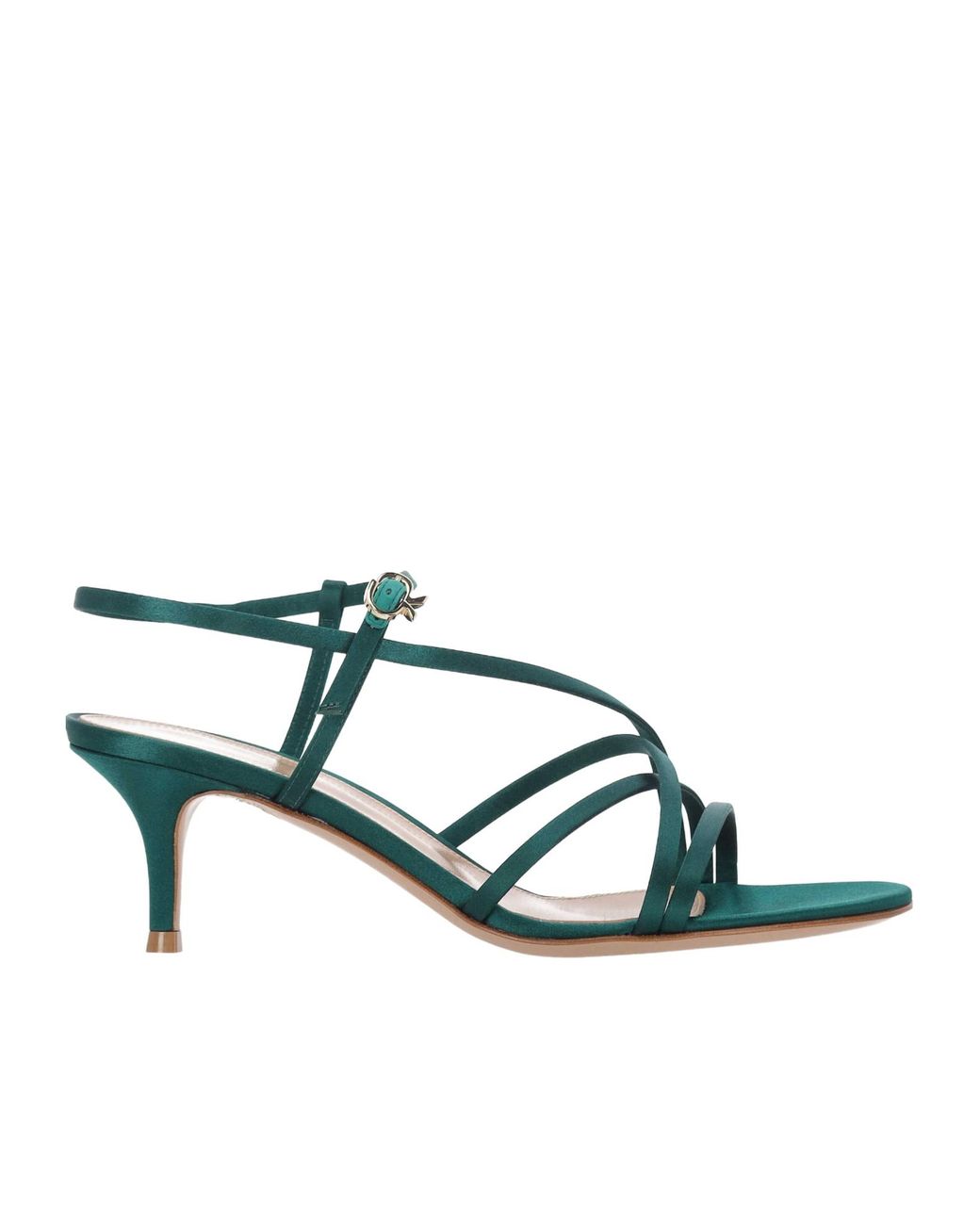 Gianvito Rossi Green Buckle Detailed Heeled Sandals