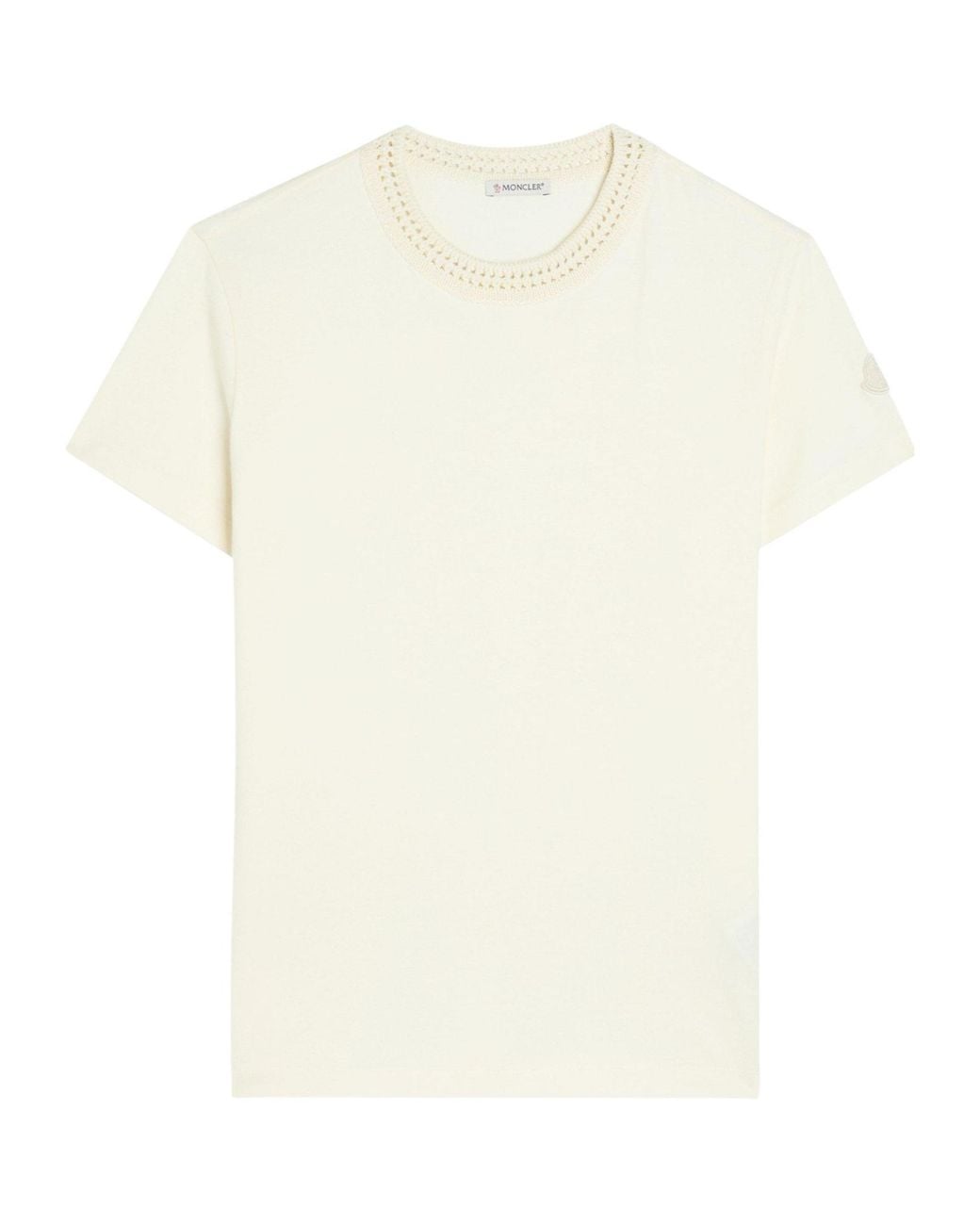 Moncler White 100% Cotton Short-Sleeve T-Shirt