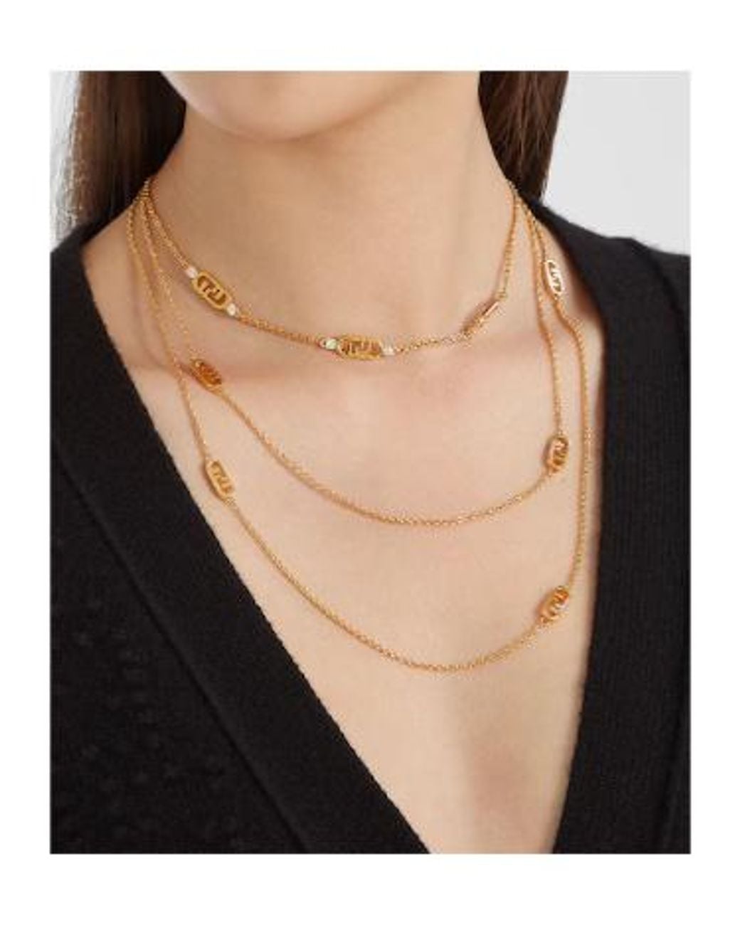 Fendi White O'Lock Necklace