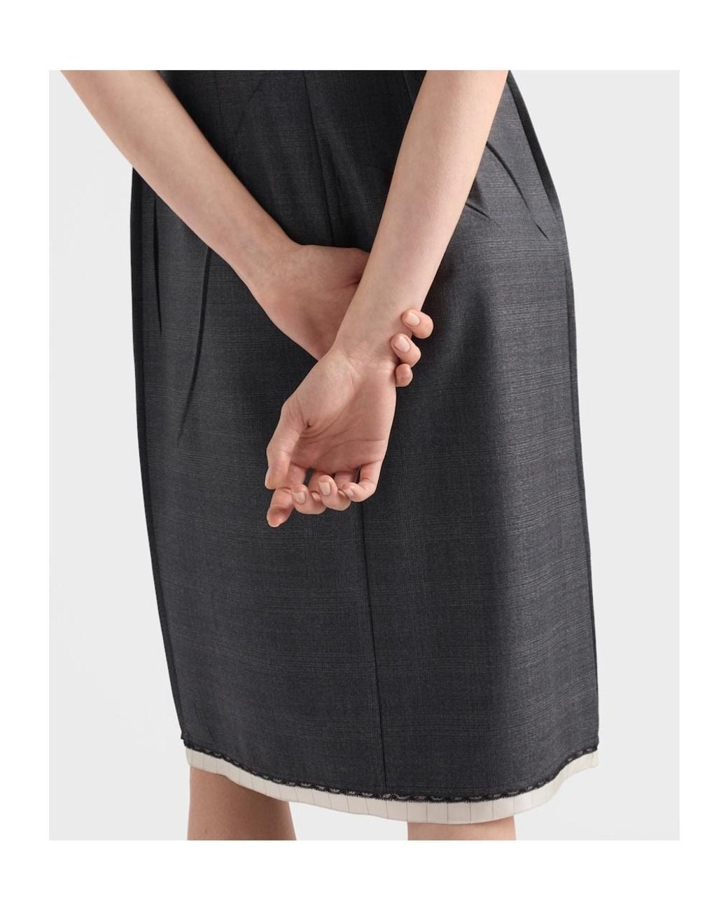 Prada Black Checked Wool Dress