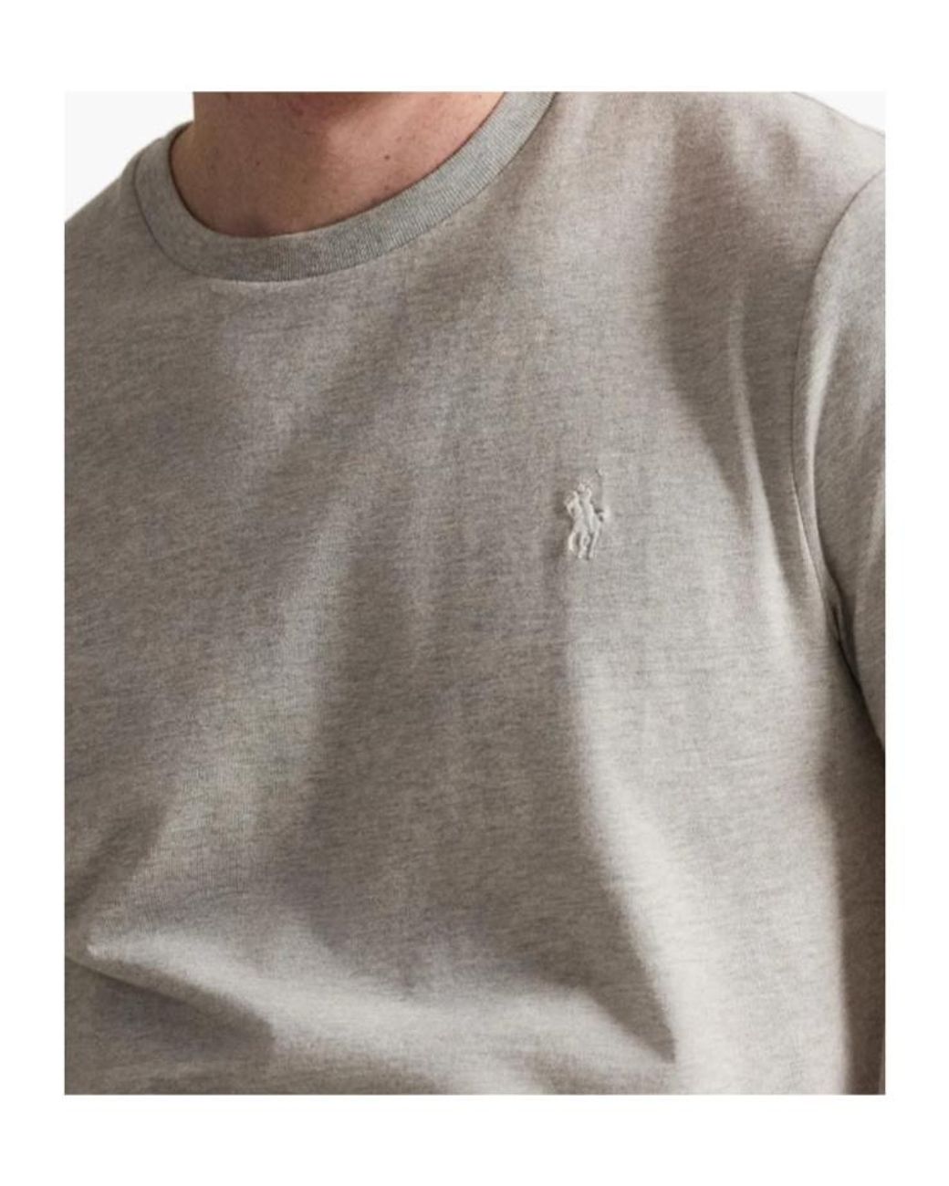 Polo Ralph Lauren Gray Logo-Embroidered Crewneck T-Shirt for men
