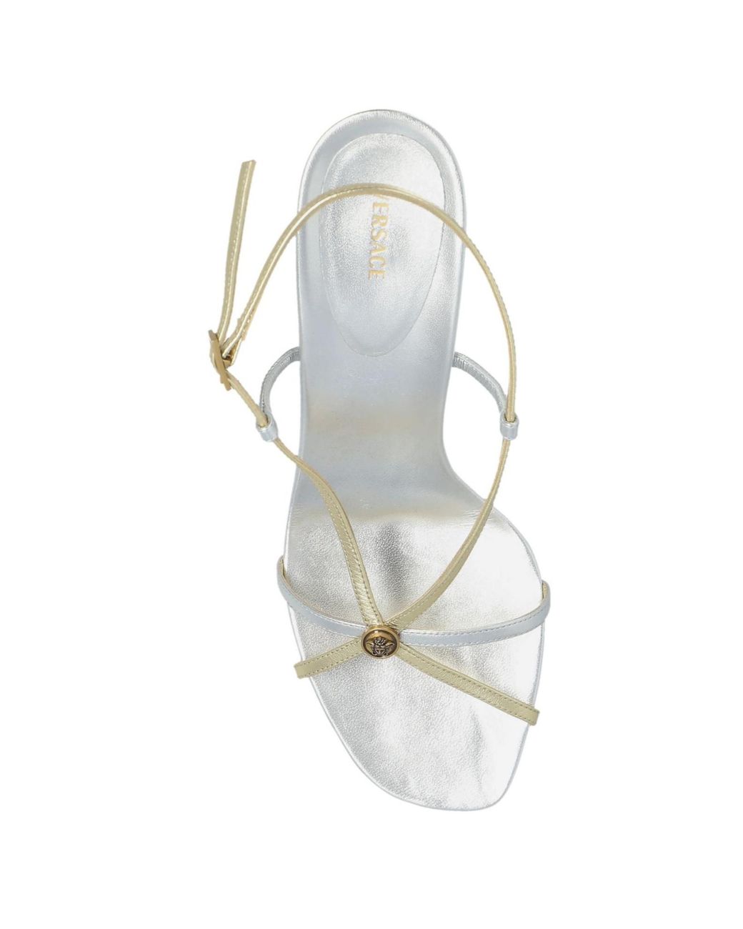 Versace White Valentina Metallic Sandals