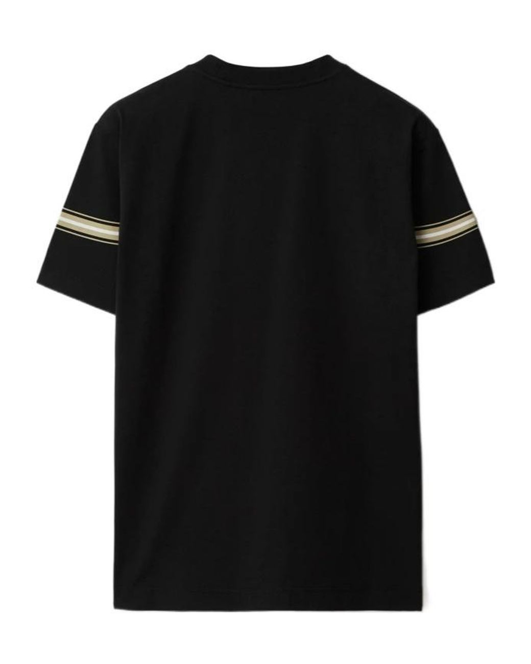 Burberry Black Striped-Detail Cotton T-Shirt for men