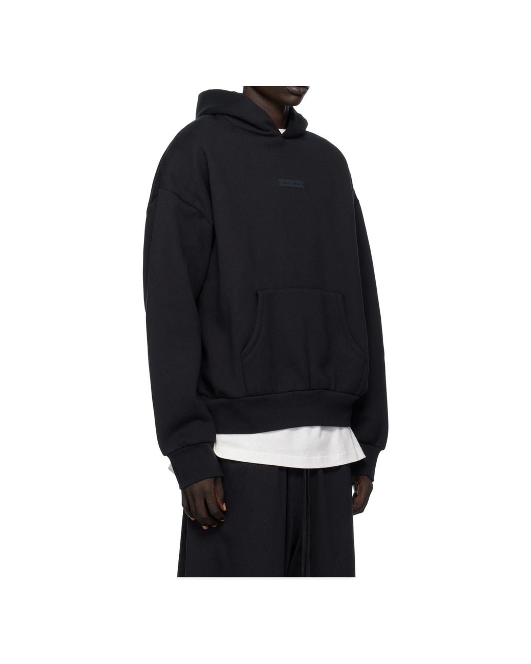 Fear Of God Black Logo Hooded Sweatshirt for men