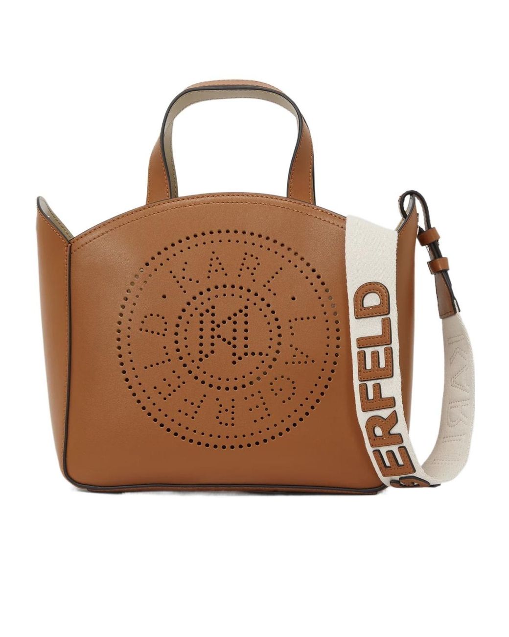 Karl Lagerfeld Brown Small K/Circle Bag