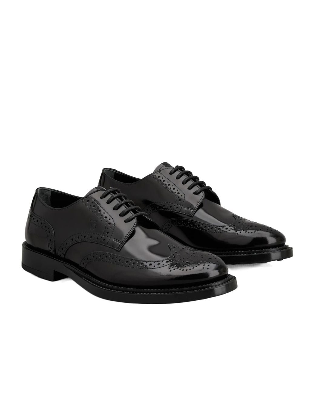 Tod's Black Monogram Detailed Lace-Up Derby Shoes for men