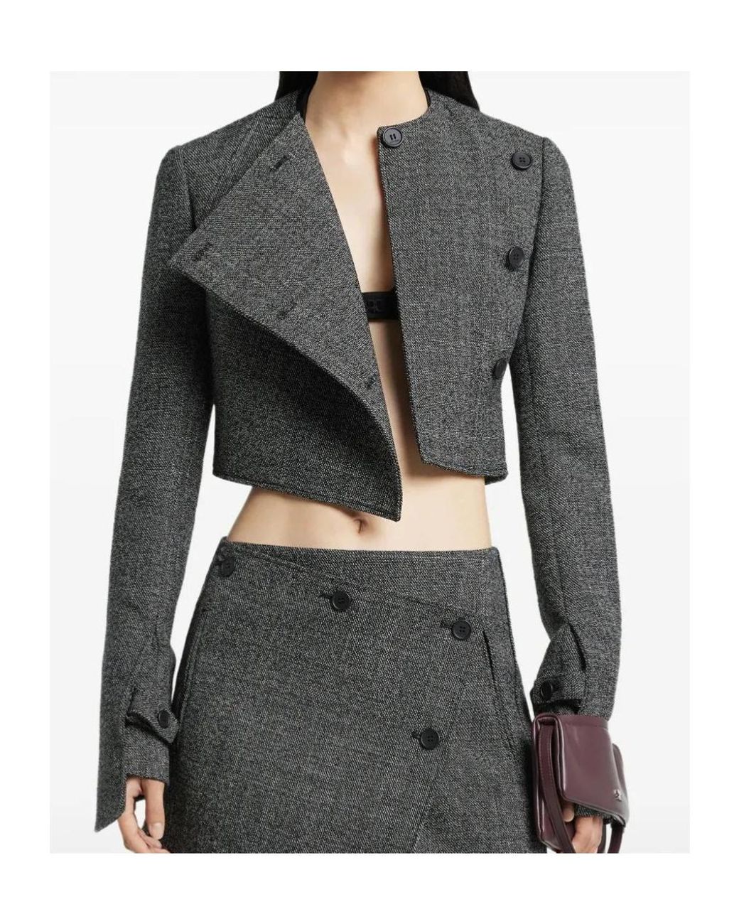 Courreges Gray Courregès Asymmetrically Buttoned Jacket