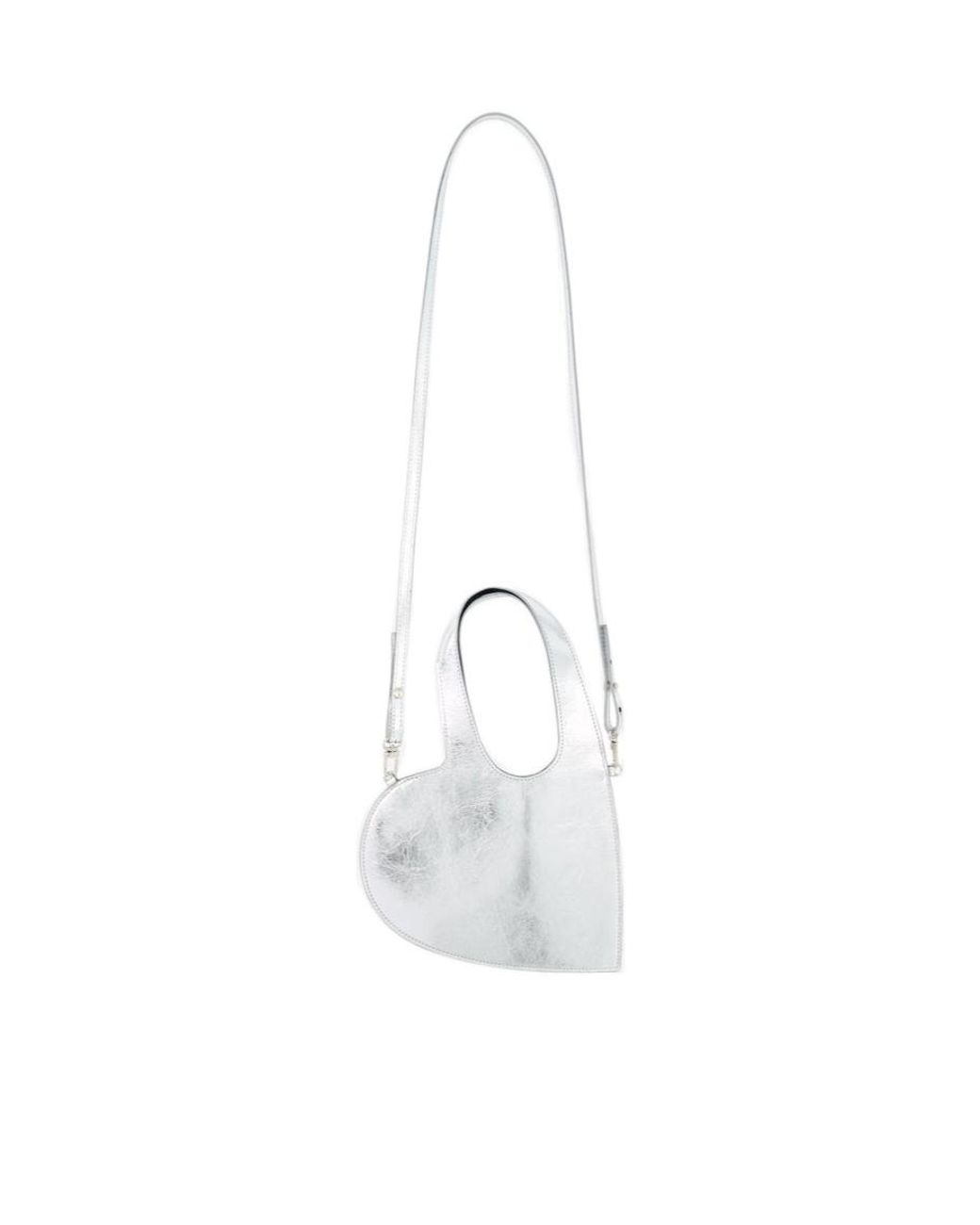 Coperni White Metallic Effect Mini Heart Tote Bag