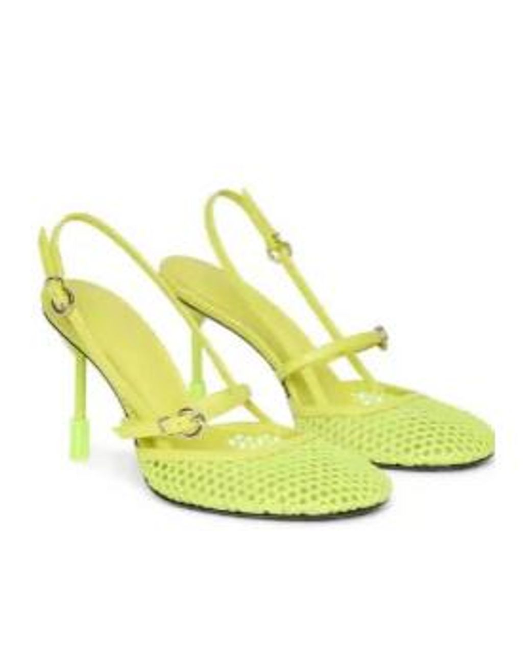 MSGM Yellow Round-Toe Strap Pumps