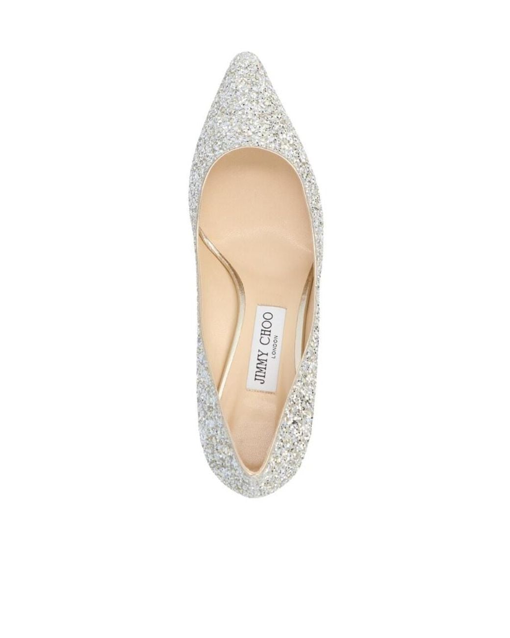 Jimmy Choo White Romy 60 Glitter Pumps