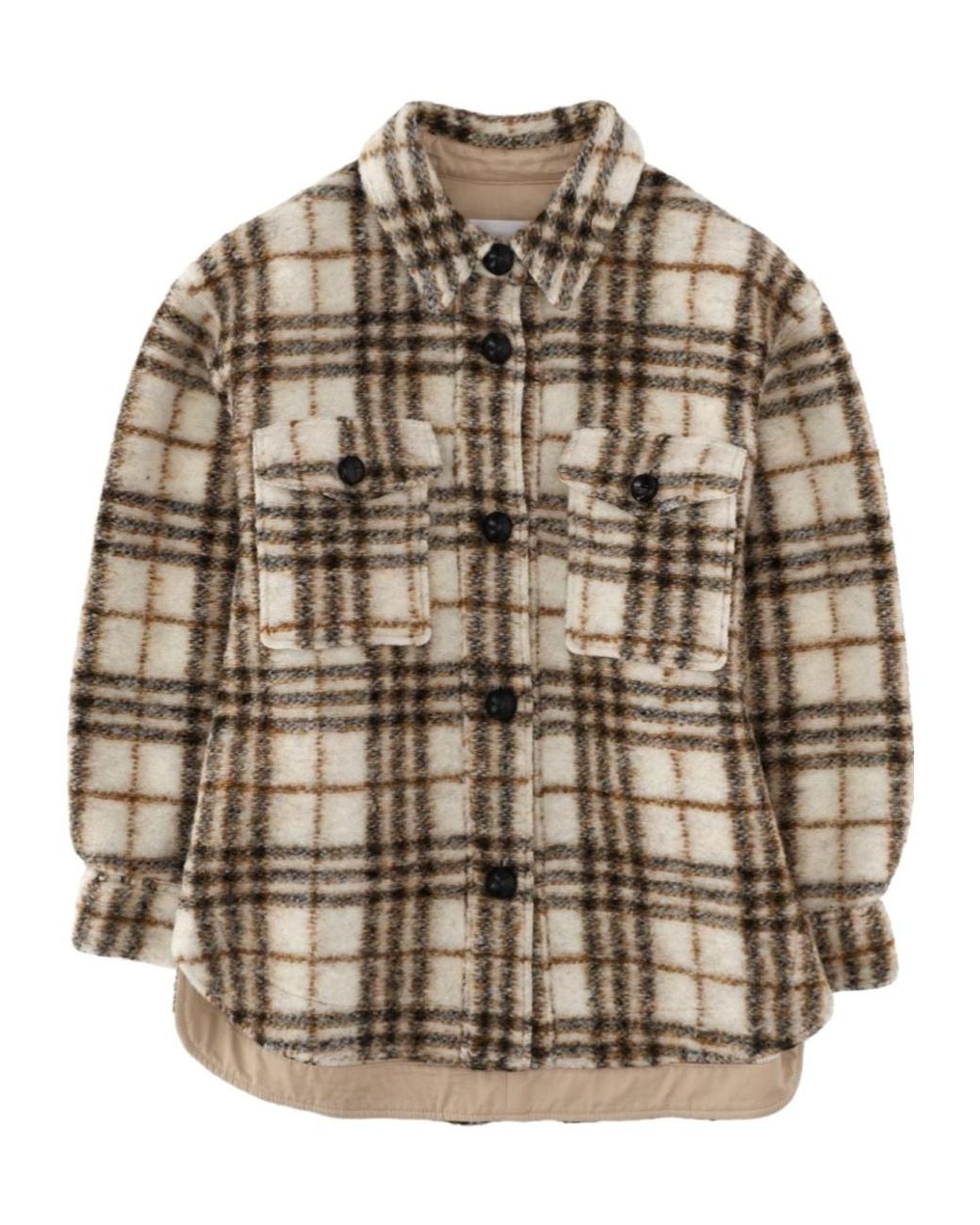 Isabel Marant Brown Checked Pocketed Shirt Jacket