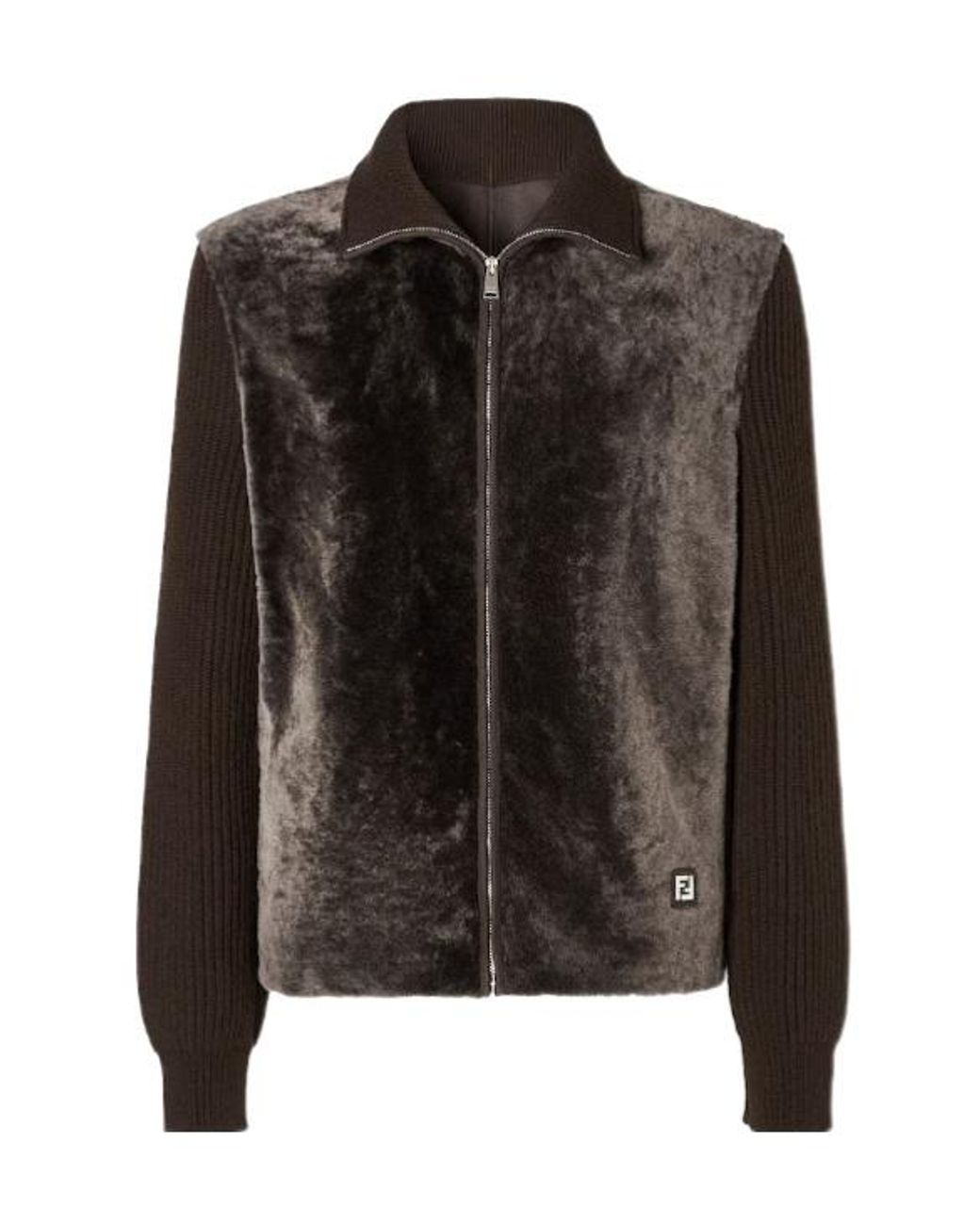 Fendi Brown Wool And Shearling Blouson for men