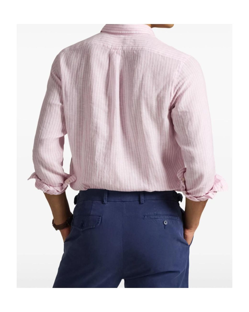 Polo Ralph Lauren Pink Logo Detailed Striped Shirt for men