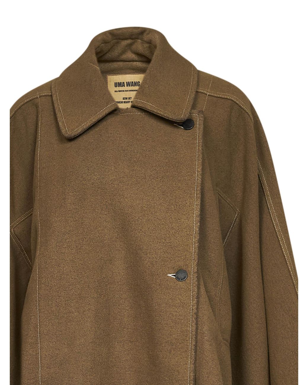 Uma Wang Brown Long-Sleeved Oversized Coat