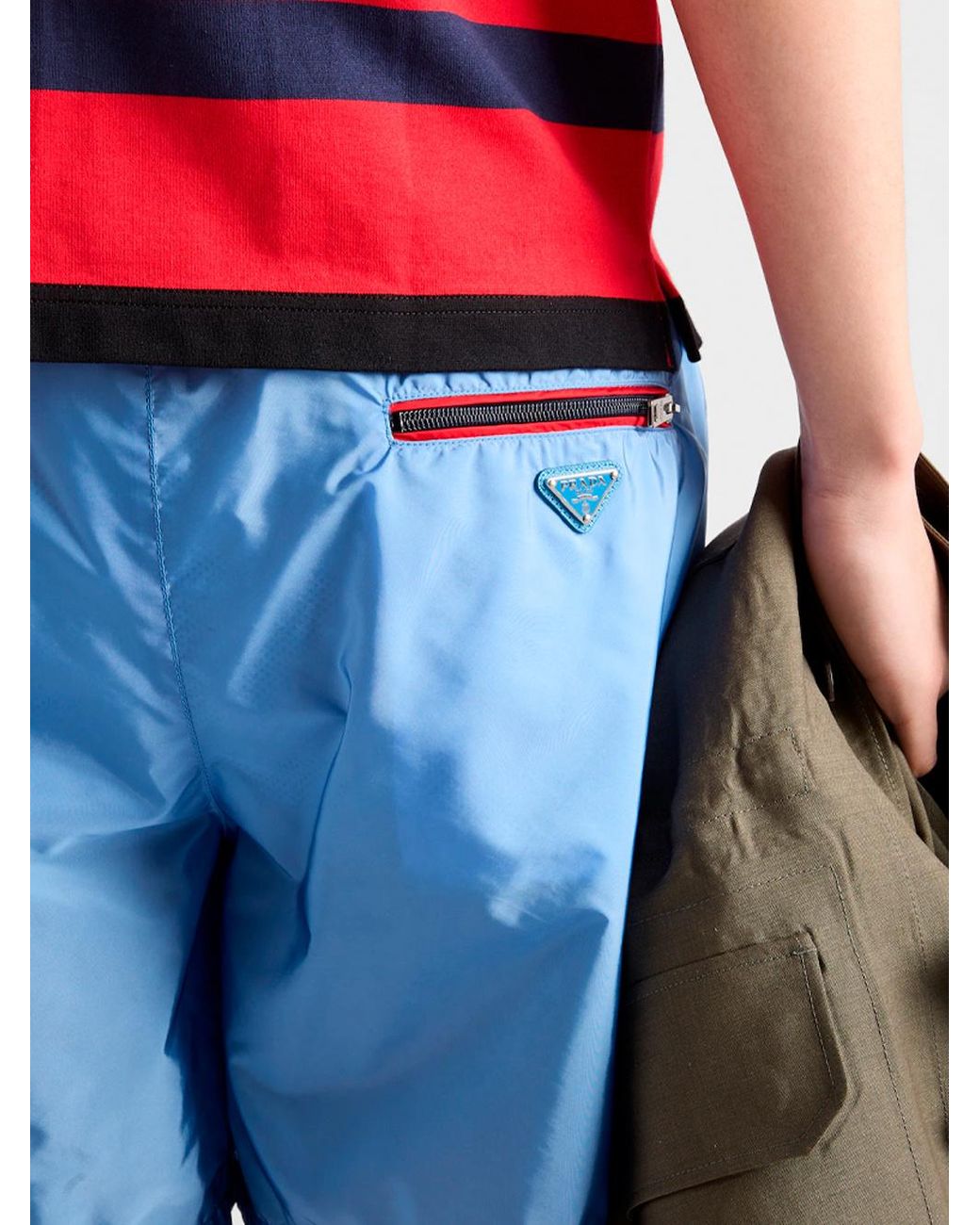 Prada Blue プラダ リナイロン スイムショーツ for men