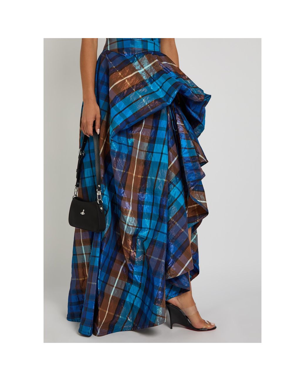 Vivienne Westwood Blue Plaid Shiny Dress