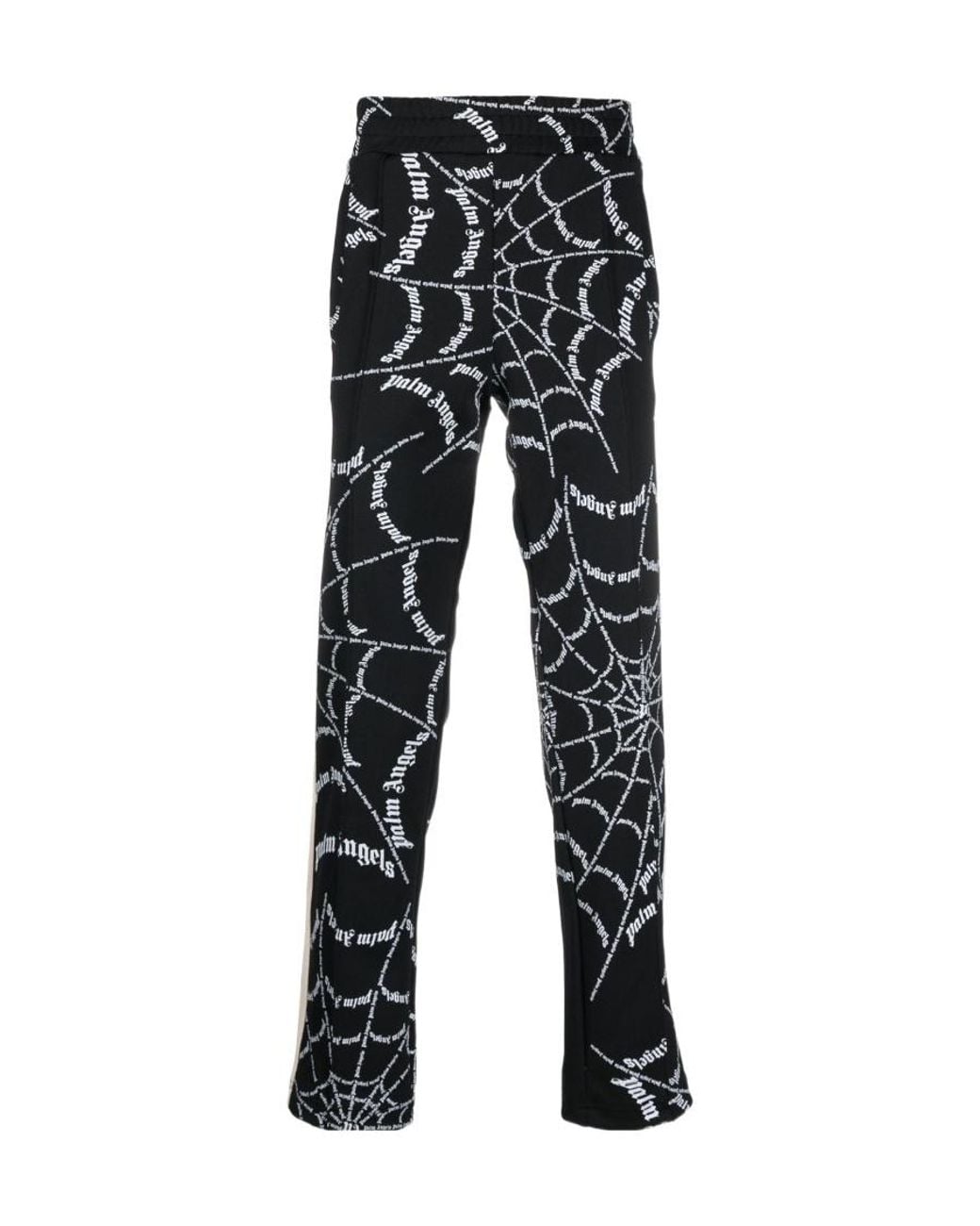 Palm Angels Black Logo-Print Track Pants for men