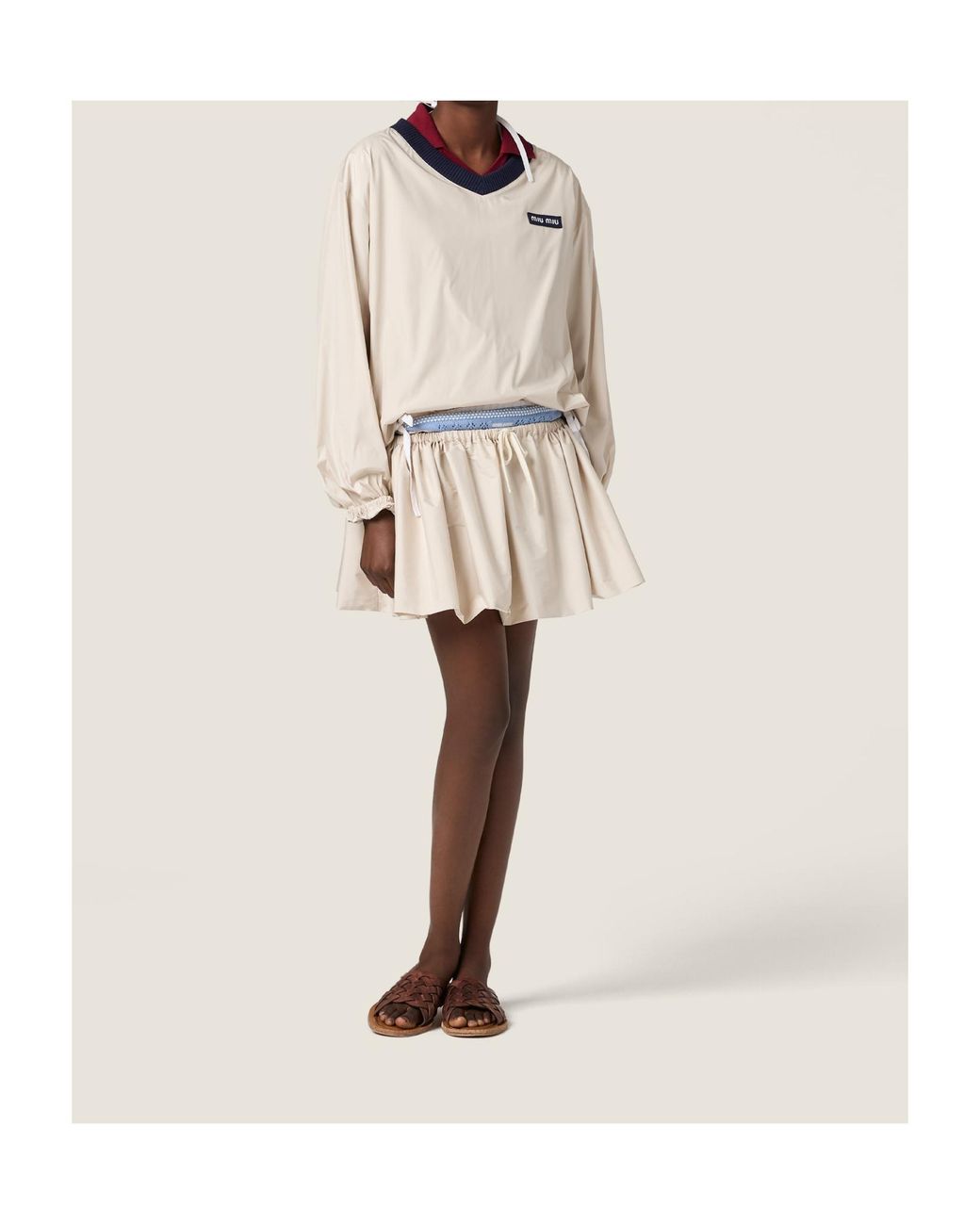 Miu Miu Natural Technical Pongé Sweatshirt