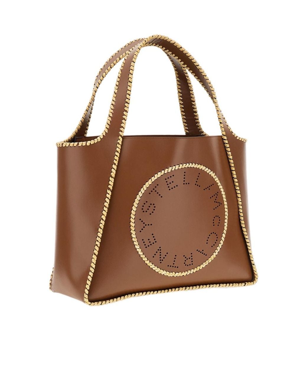 Stella McCartney Brown Logo Embellished Bag