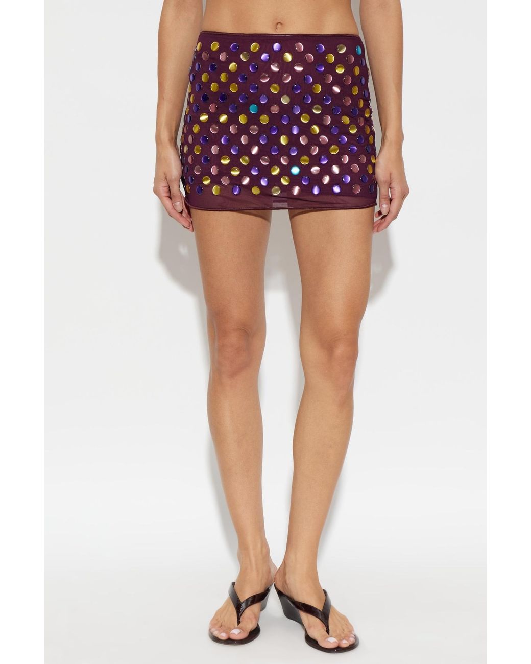 Oseree Purple Mesh Skirt