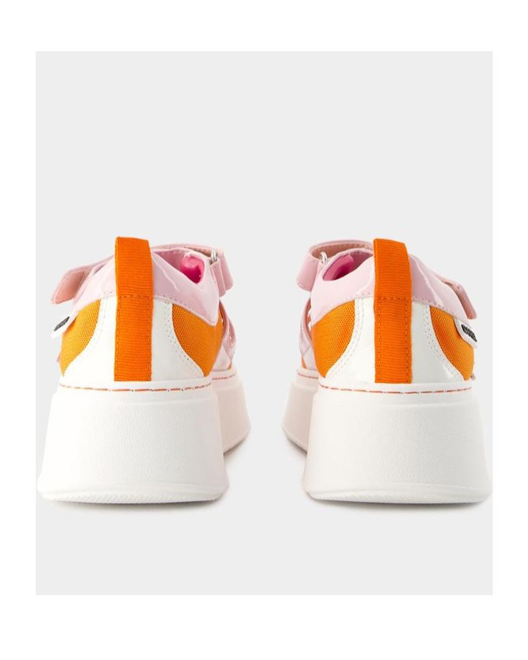 CAREL PARIS Orange Carel Baskina Logo Plaque Buckled Sneakers