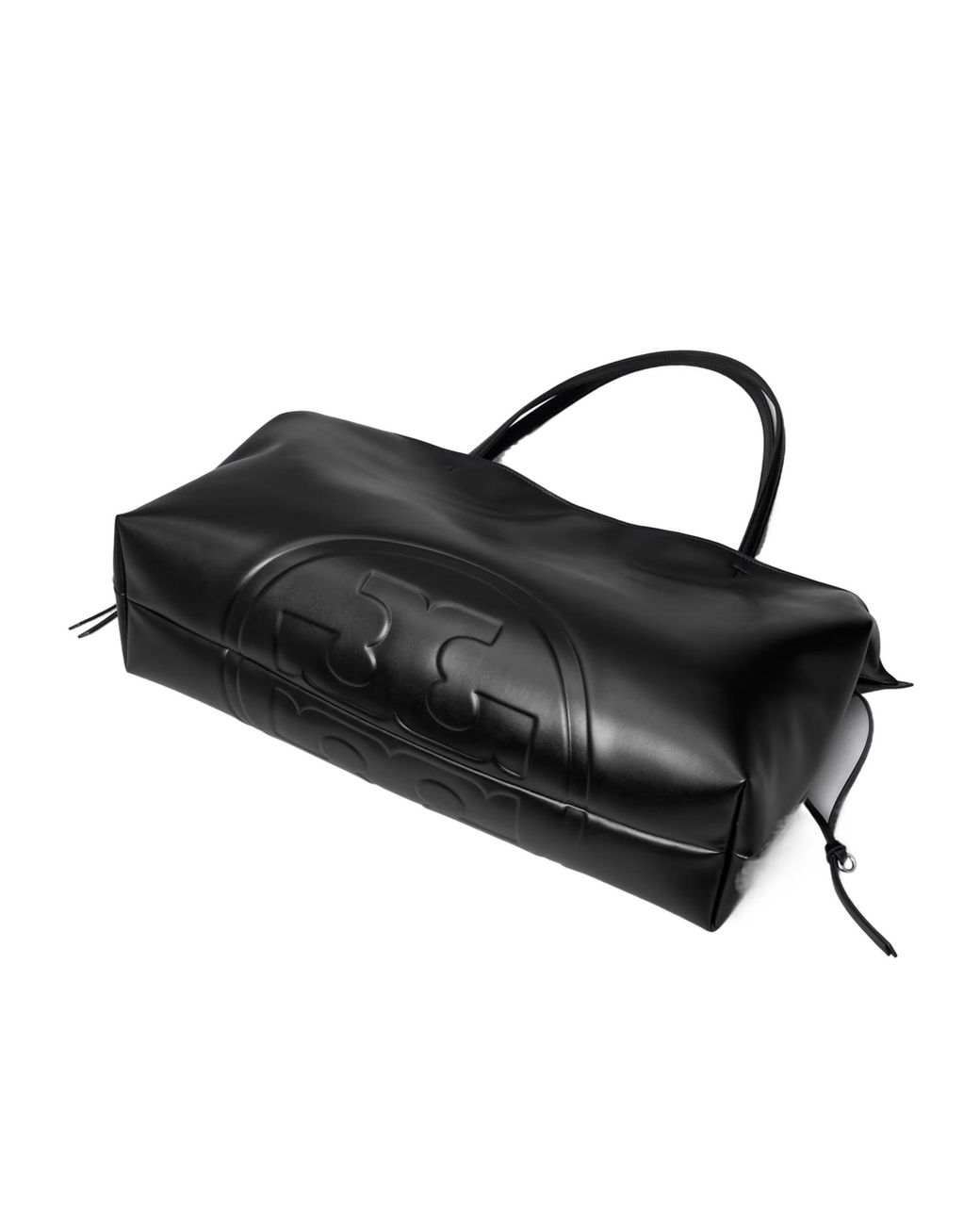 Tory Burch Black Ella Natuura Drawstring Tote Bag