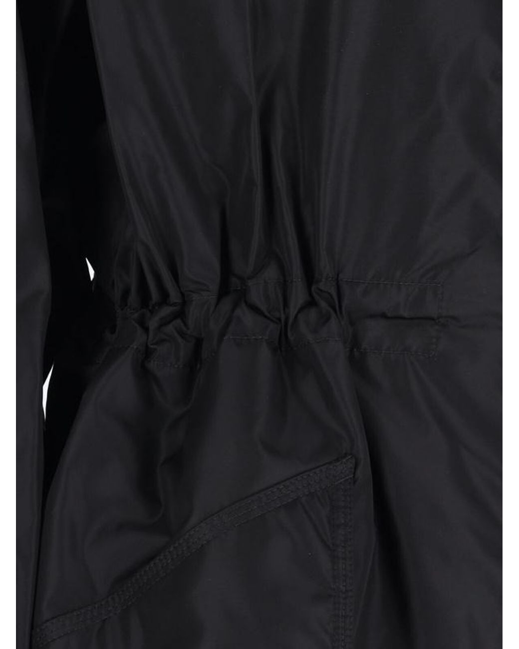 Burberry Black Hooded Drawstring-Waist Coat