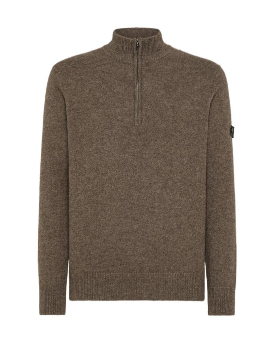 Peuterey Brown Trebe Half-Zip Knitwear for men