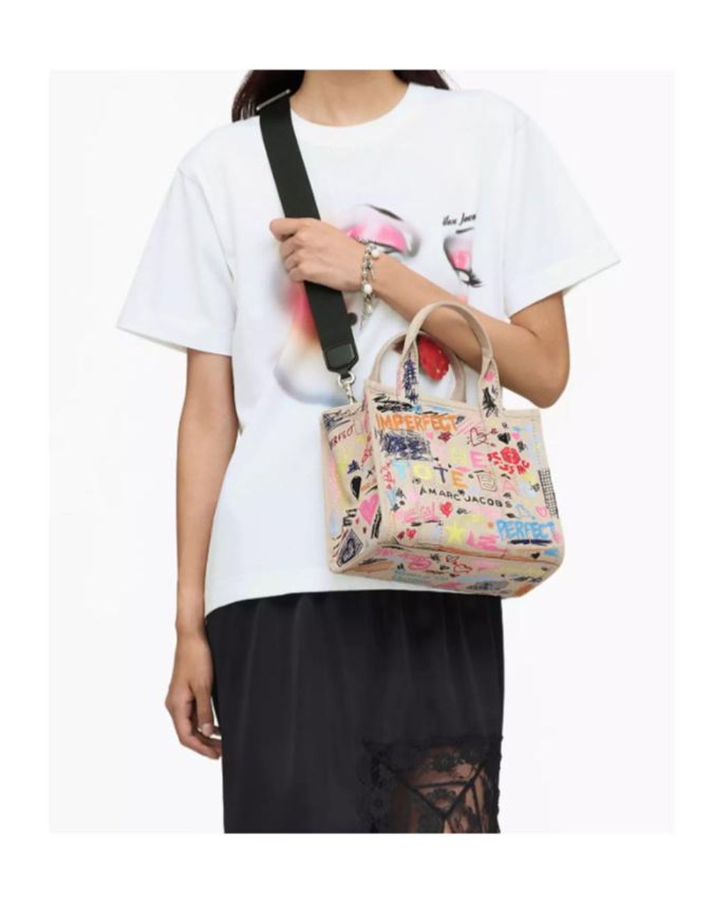 Marc Jacobs Pink The Punk Scribble Small Tote Bag