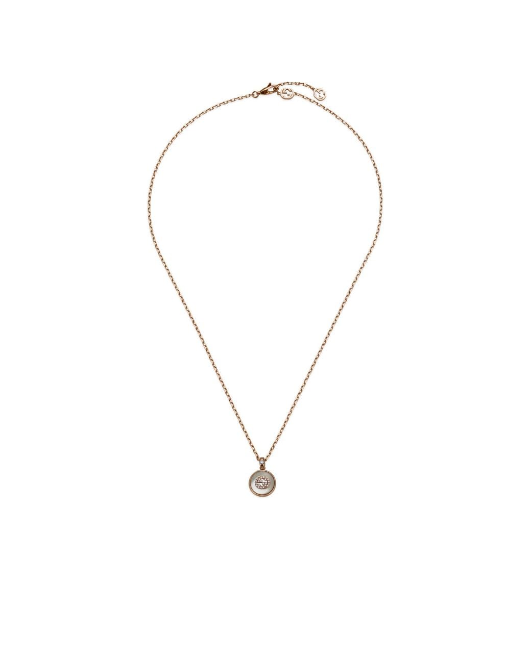 Gucci White Interlocking Necklace