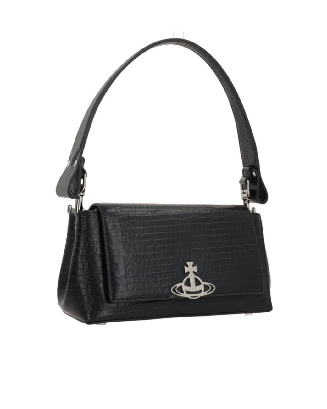 Vivienne Westwood Black Embossed Shoulder Bag