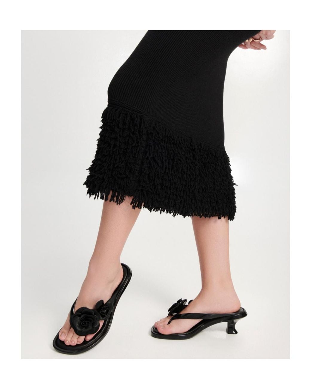 Melissa Black Floral-Applique Sandals