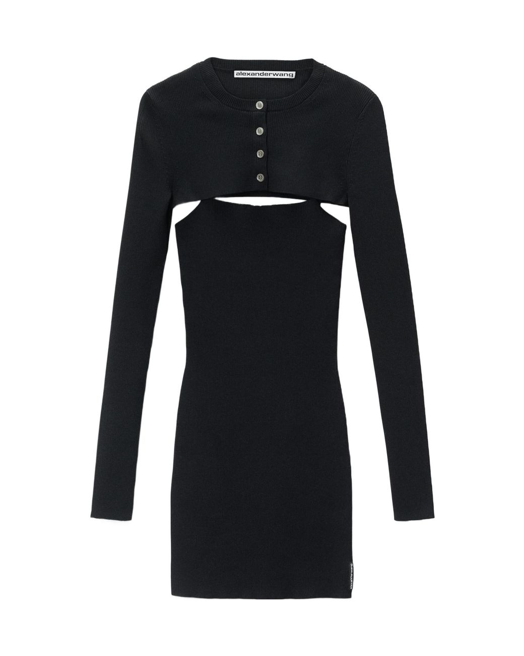 Alexander Wang Black Cropped Cardigan Twinset Dress