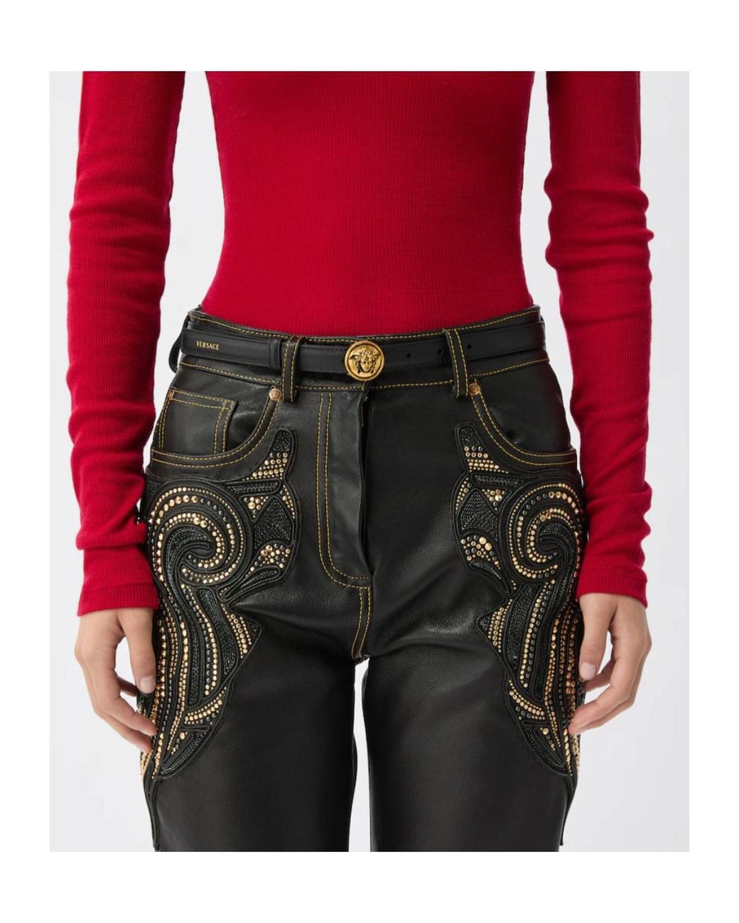 Versace Black Medusa-Head Buckle Belt