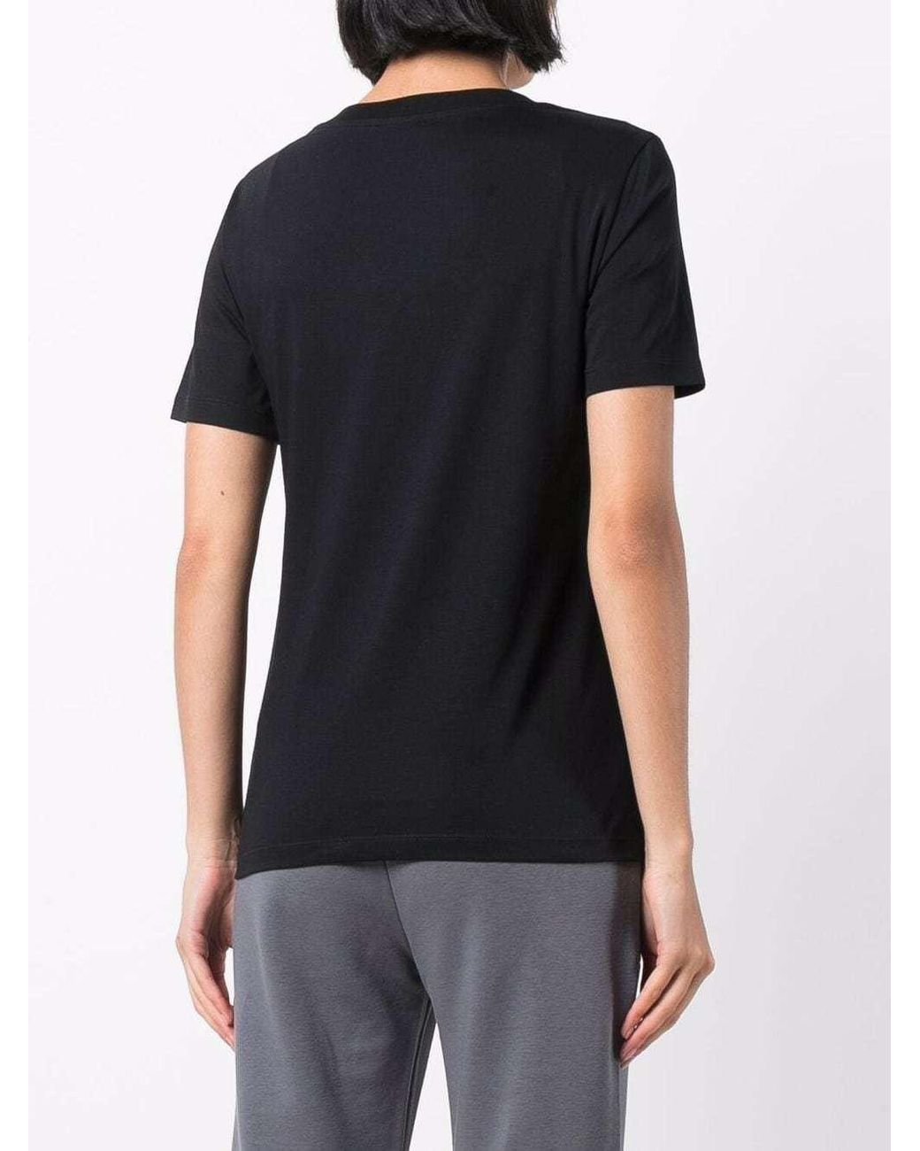 Emporio Armani Black Round-Neck Cotton T-Shirt