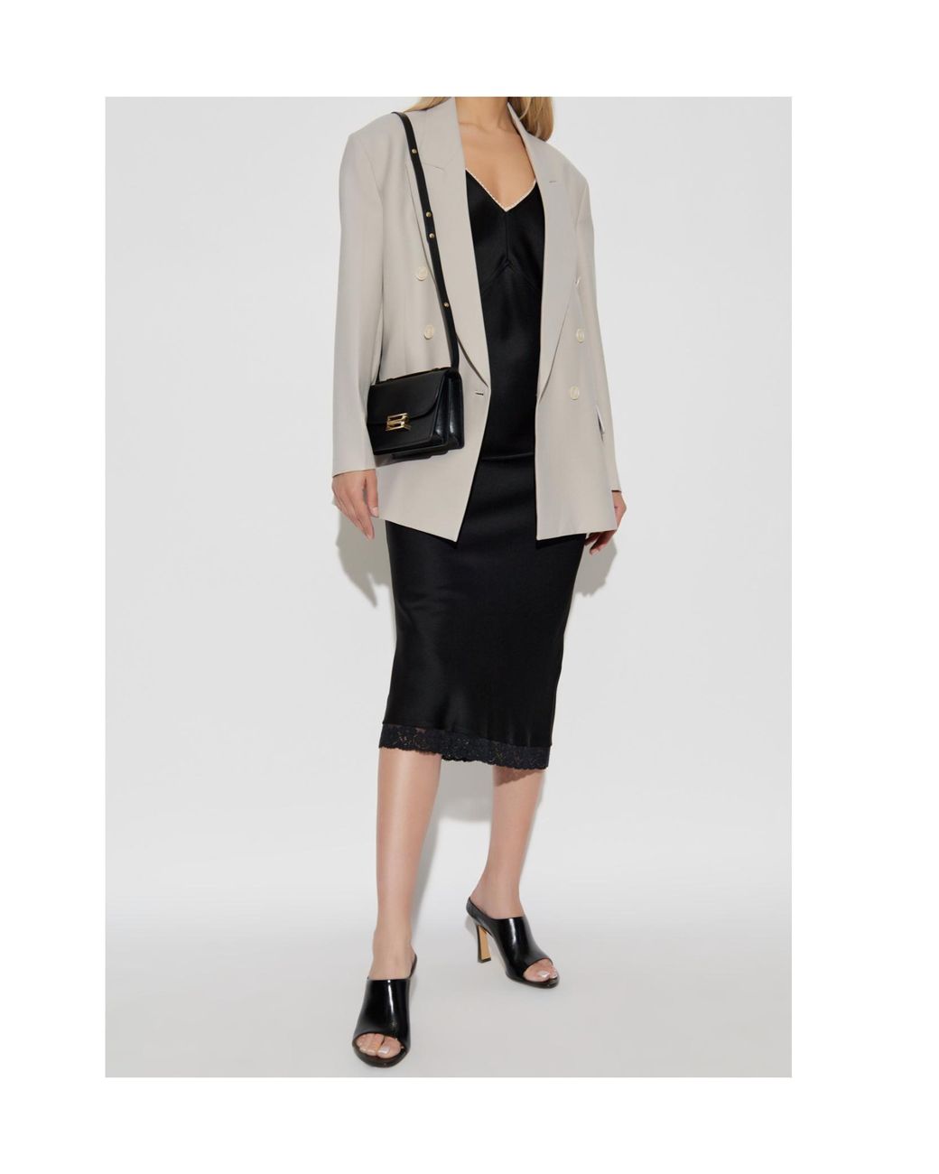 Victoria Beckham Black Floral-Lace Midi Skirt