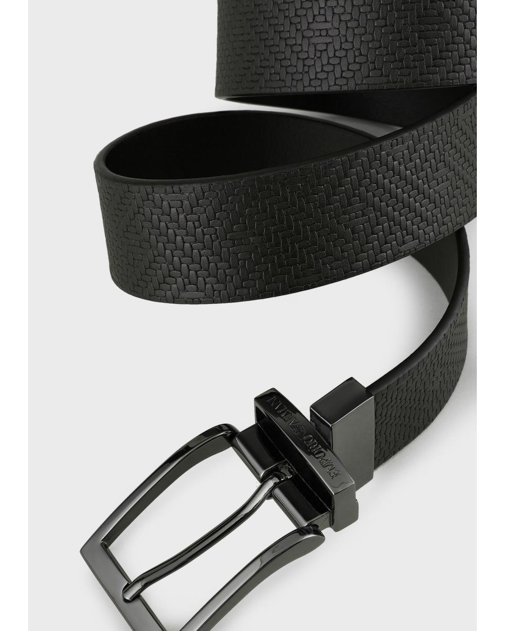 Emporio Armani White Reversible Leather Belt for men