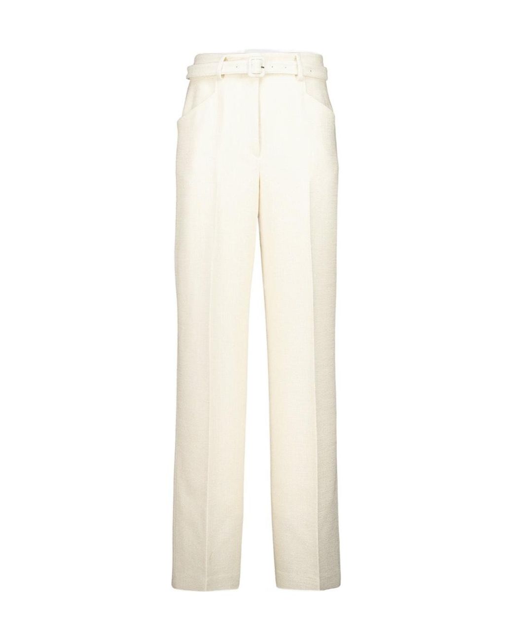 Gabriela Hearst White Norman Pleated Tailored Trousers