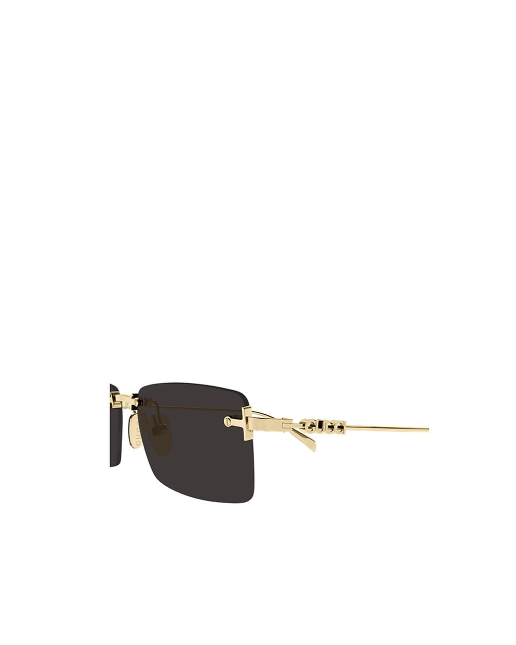 Gucci White Eyewear Rimless Rectangular Sunglasses for men