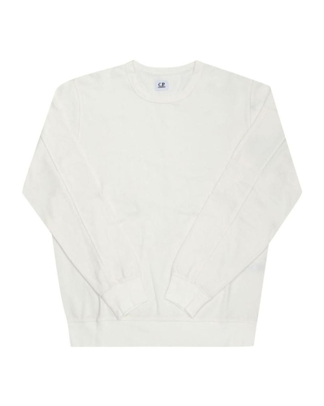 C P Company White Lens Detailed Crewneck Sweatshirt for men