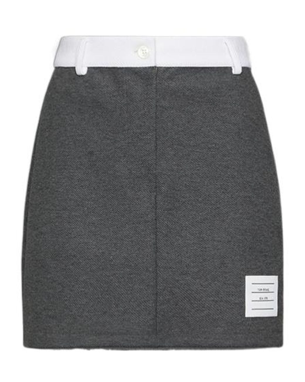 Thom Browne Gray Logo-Patch Mini Skirt