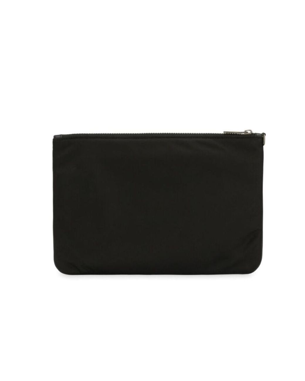 Dolce & Gabbana Black Logo Print Zipped Clutch Bag for men