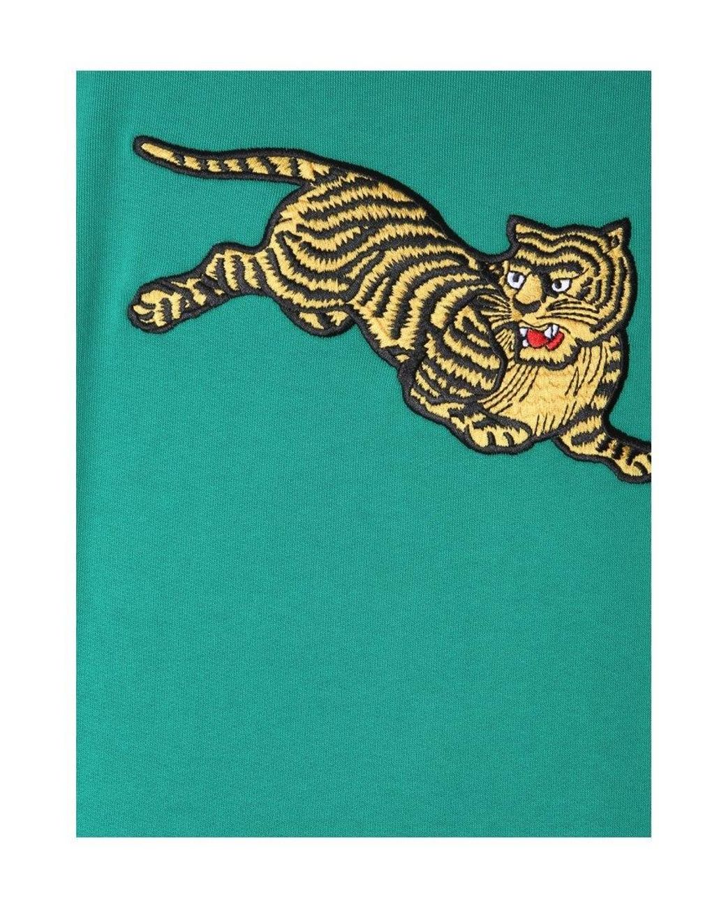 KENZO Green Flying Tiger Embroidered Sweatshirt for men