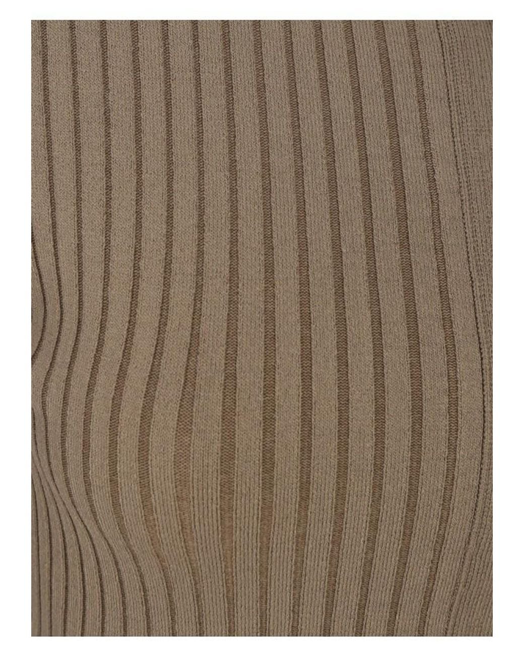 Nanushka Brown Ribbed-Knit Top